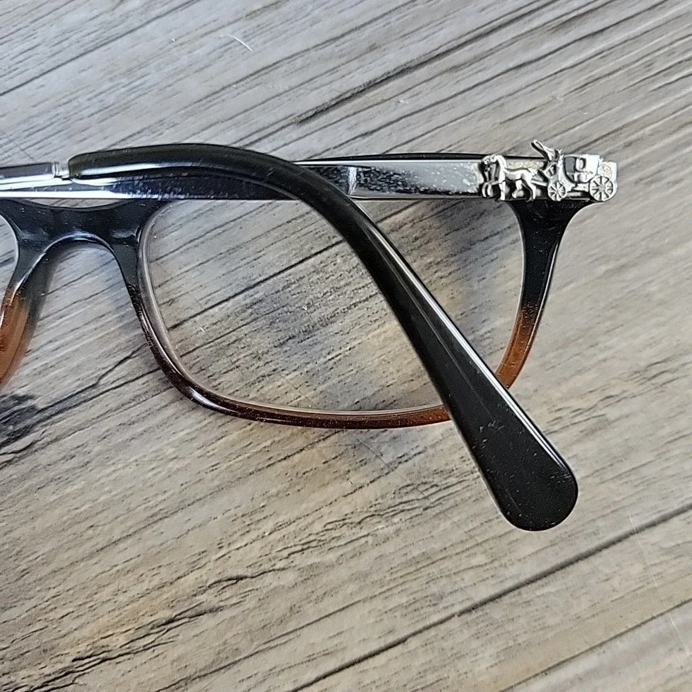 COACH HC6110 5475 Eyeglasses Frames Women Black Amber Glitter Gradient 50-16-140